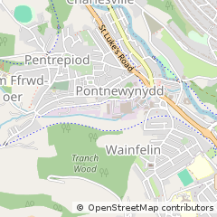 Map of Pontnewyndd Pontypool, Torfaen