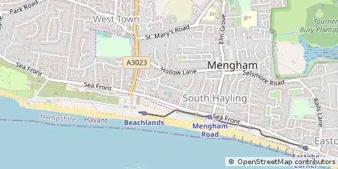 Map of Hayling Island, Hants