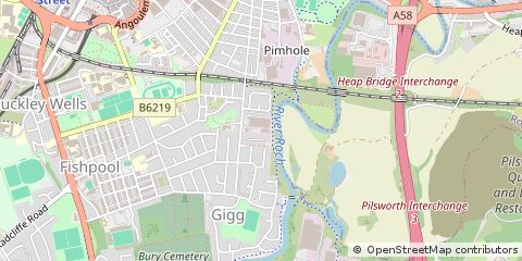 Map of Bury, Lancashire