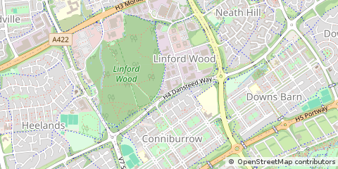 Map of Milton Keynes, Buckinghamshire