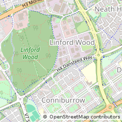 Map of Milton Keynes, Buckinghamshire