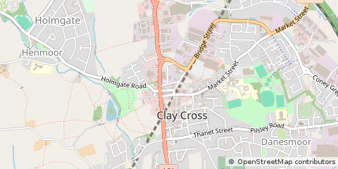 Map of Chesterfield, Derbyshire