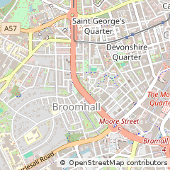 Map of Sheffield, South Yorkshire