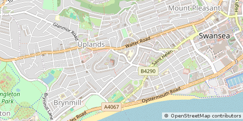 Map of Swansea, West Glamorgan