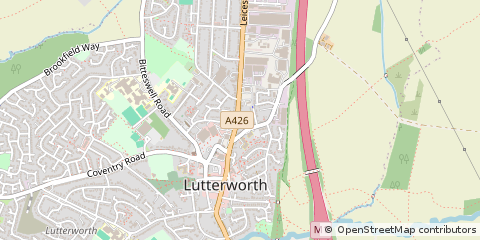 Map of Lutterworth, Leicestershire