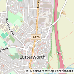 Map of Lutterworth, Leicestershire