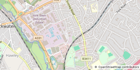 Map of Camberley, Surrey