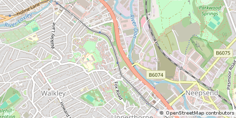 Map of Sheffield, South Yorkshire