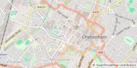 Map of Cheltenham, Gloucestershire