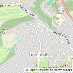 Map of Greenhill, Sheffield