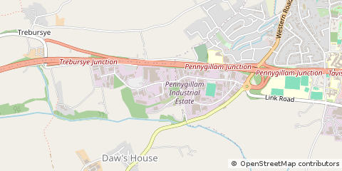 Map of Launceston, Cornwall
