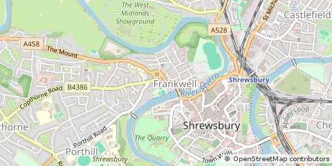 Map of Shrewsbury, Shropshire