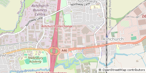 Map of Tewkesbury, Gloucestershire