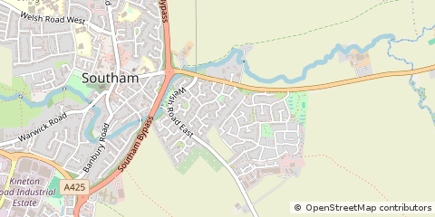 Map of Southam, Warwickshire