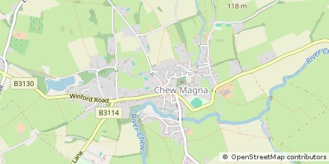 Map of Chew Magna, Bristol