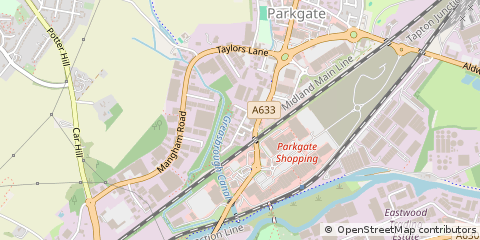 Map of Rotherham, South Yorkshire