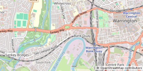 Map of Warrington, Cheshire