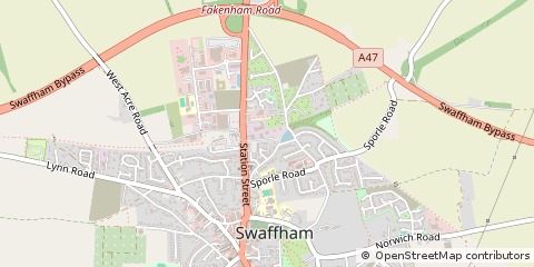 Map of Swaffham, Norfolk