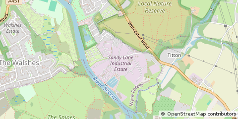Map of Stourport on Severn, Worcestershire