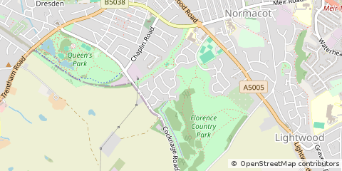 Map of Stoke on Trent, Staffs