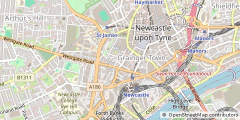 Map of Newcastle Upon Tyne
