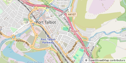 Map of Port Talbot, West Glamorgan