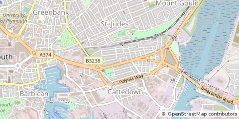 Map of Plymouth, Devon