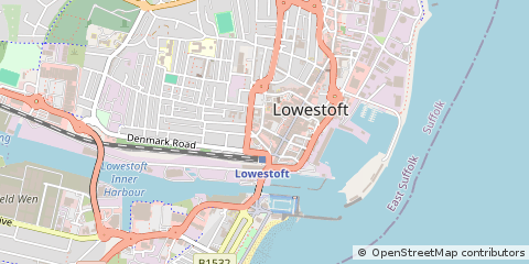 Map of Lowestoft, Suffolk