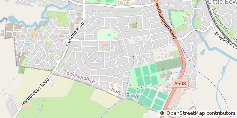 Map of Market Harborough, Leicestershire