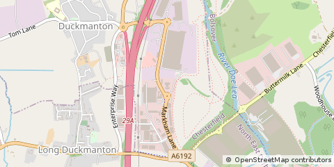 Map of Chesterfield, Derbyshire