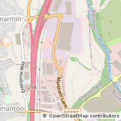 Map of Chesterfield, Derbyshire