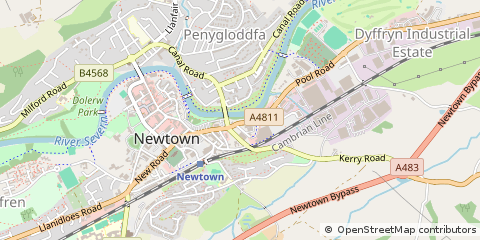 Map of Powys
