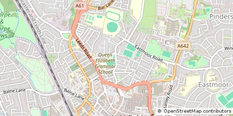 Map of Wakefield, South Yorkshire