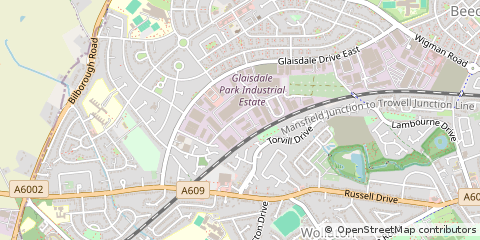 Map of Nottingham, Nottinghamshire