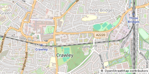 Map of Crawley, West Sussex