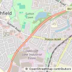 Map of Sutton in Ashfield, Nottinghamshire