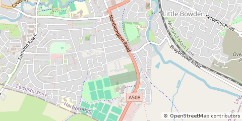 Map of Market Harborough, Leicestershire