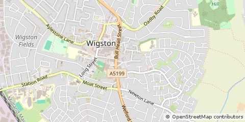 Map of Wigston, Leicestershire