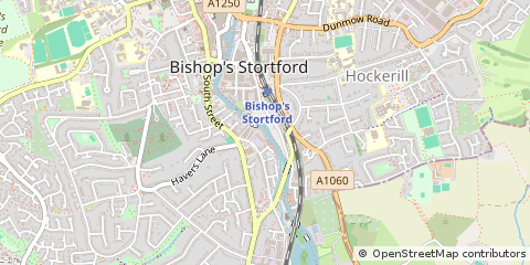 Map of Bishops Stortford, Hertfordshire