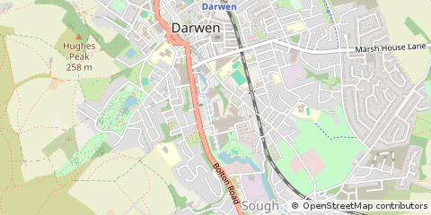 Map of Darwen, Lancashire