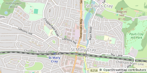 Map of Orpington, Kent