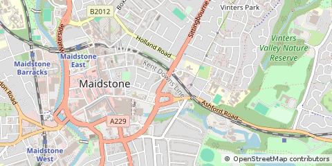 Map of Maidstone, Kent