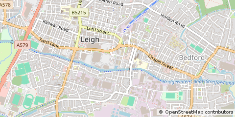 Map of Leigh, Lancashire