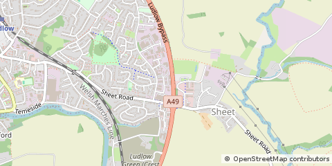 Map of Ludlow, Shropshire