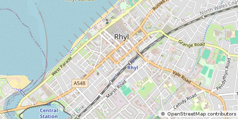 Map of Rhyl, Denbighshire