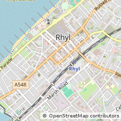 Map of Rhyl, Denbighshire