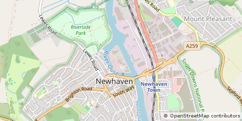 Map of Newhaven, East Sussex