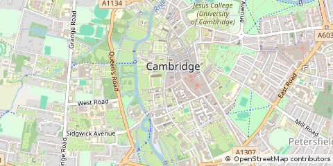 Map of Cambridge, Cambridgeshire