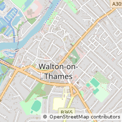 Map of Walton-on-Thames, Surrey