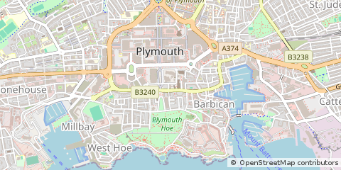 Map of Plymouth, Devon